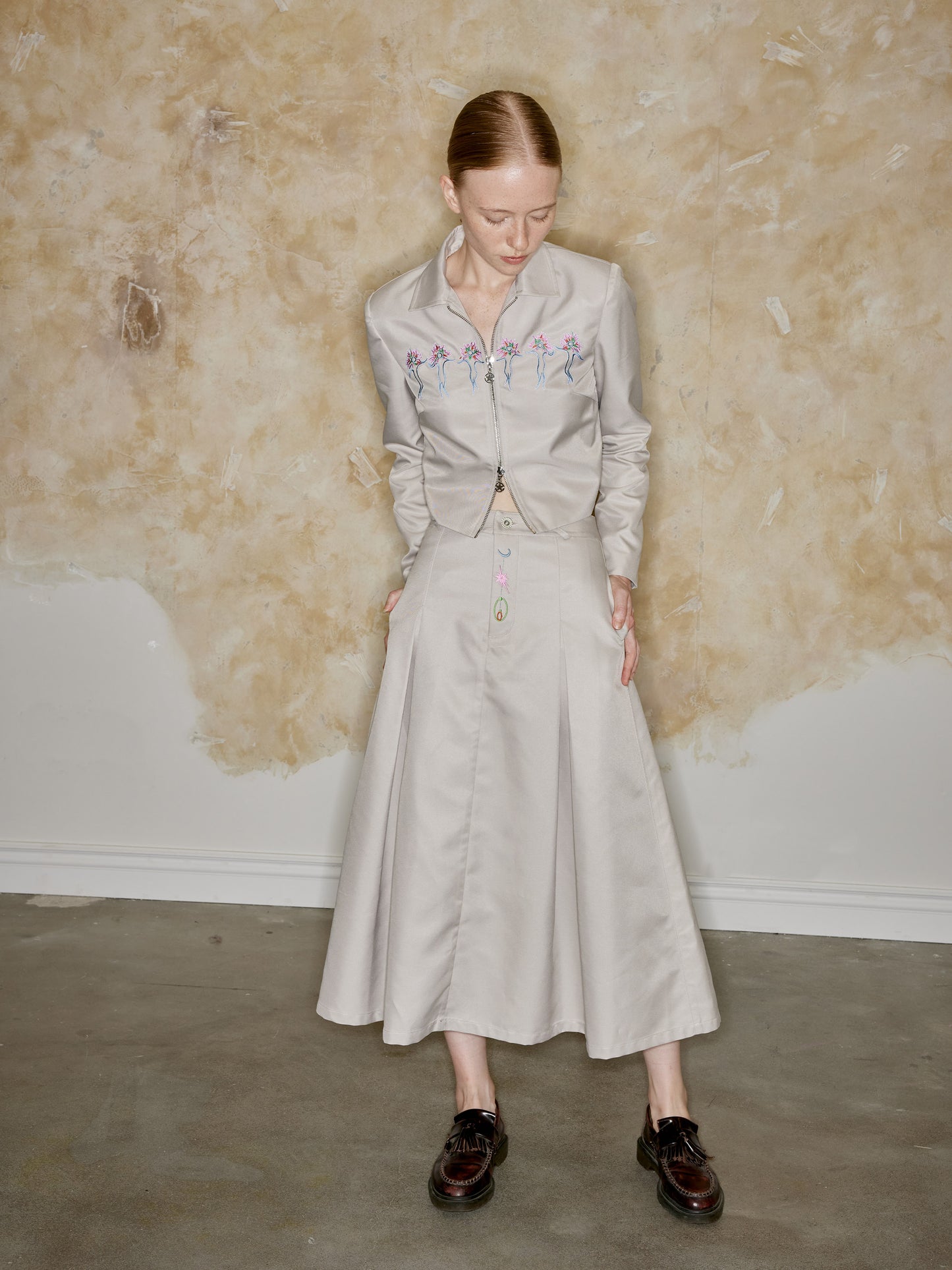 Grey Sparkle Suit Skirt